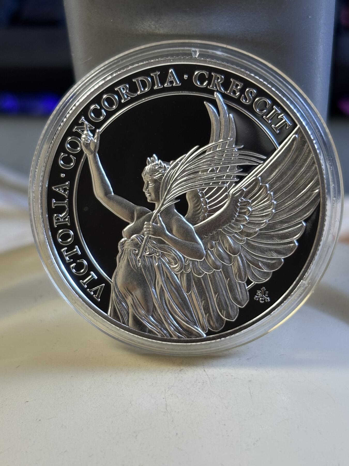 第181期拍卖 圣赫勒拿2021年美德胜利女神系列1精制1盎司银币，999银，发行2500枚