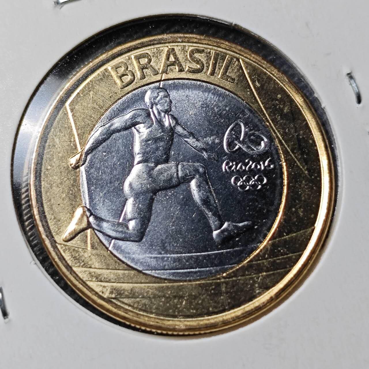 KK钱币收藏小铺  第369场  2月预留时间 周末发货  巴西1瑞尔纪念币 好品