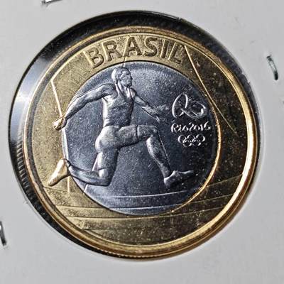 KK钱币收藏小铺  第369场  2月预留时间 周末发货 -  巴西1瑞尔纪念币 好品