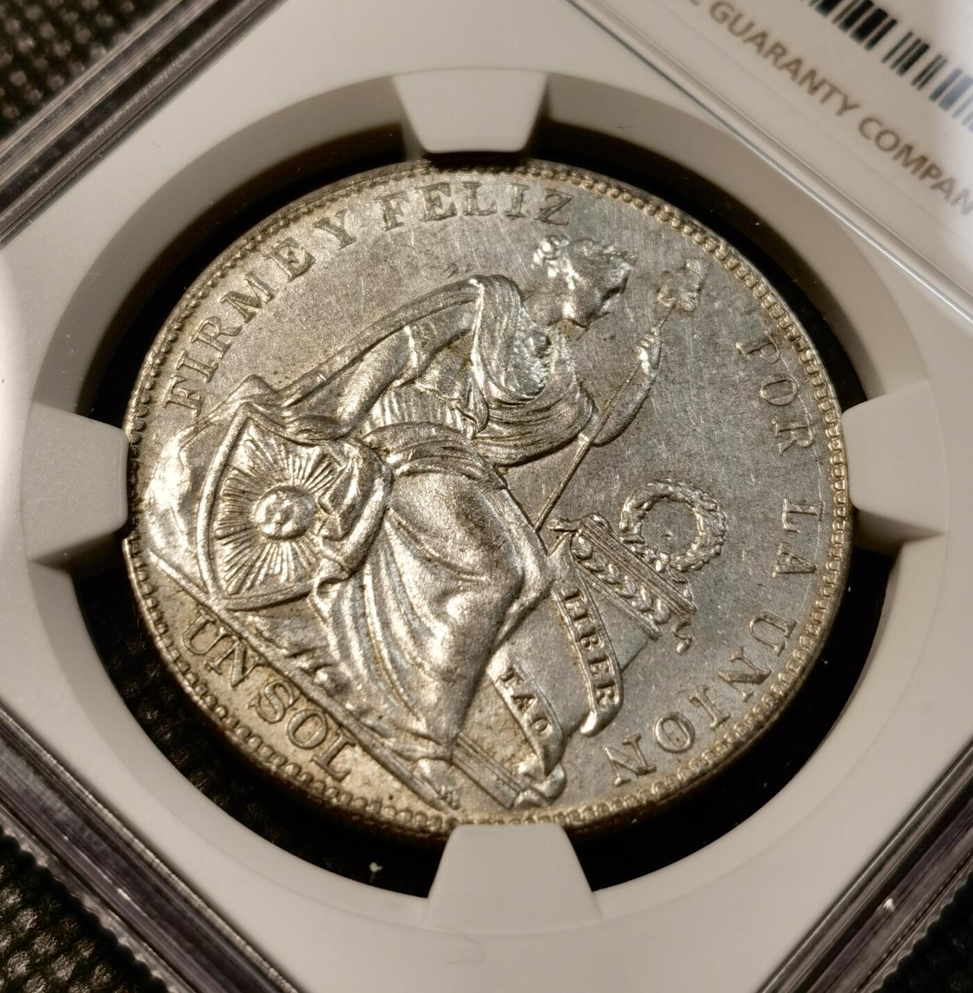 甄臻铺-世界币章拍卖（第39期）送拍享返佣金等优惠多多 NGC-UNCD 1930年秘鲁索尔坐人女神，转光好看