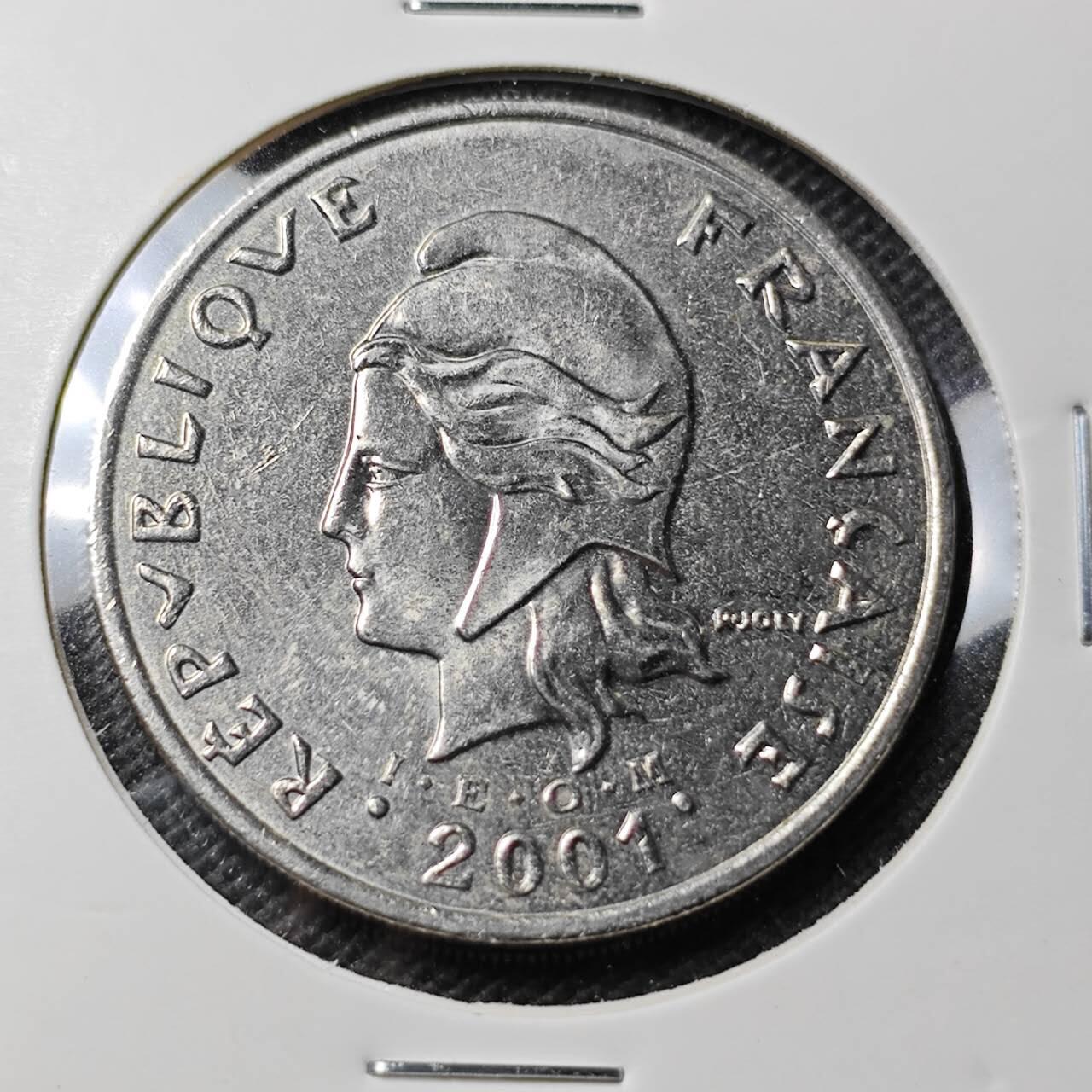 KK钱币收藏小铺  第369场  2月预留时间 周末发货  2001法属新喀里多尼亚50法郎