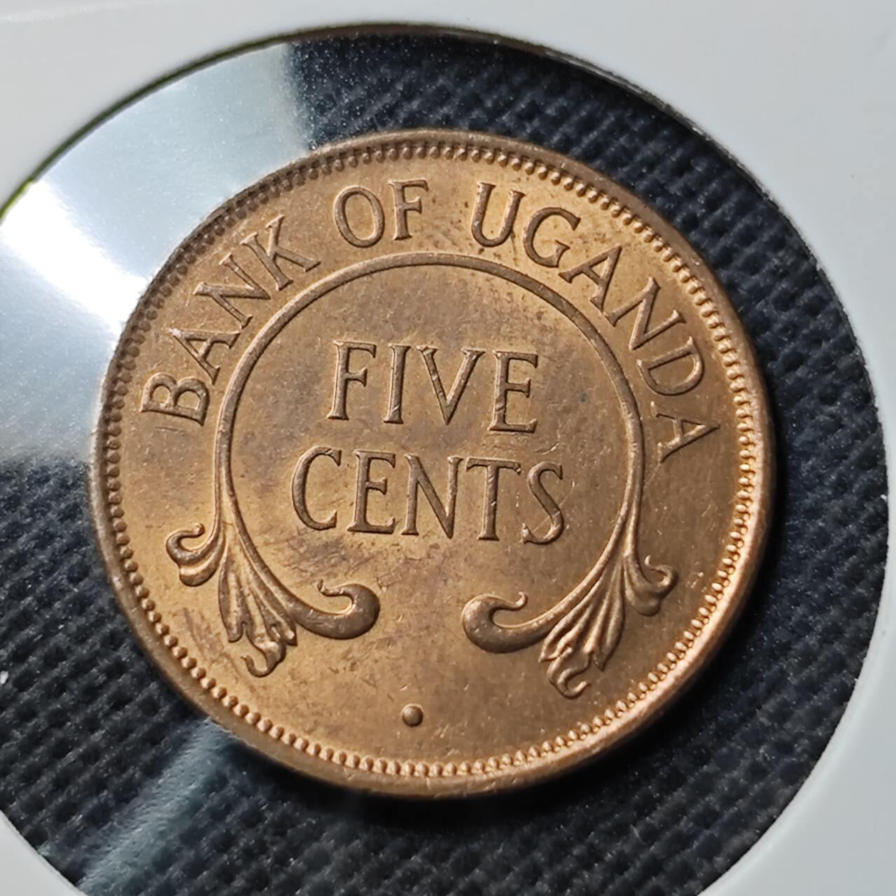 KK钱币收藏小铺  第369场  2月预留时间 周末发货  1966乌干达5分铜币