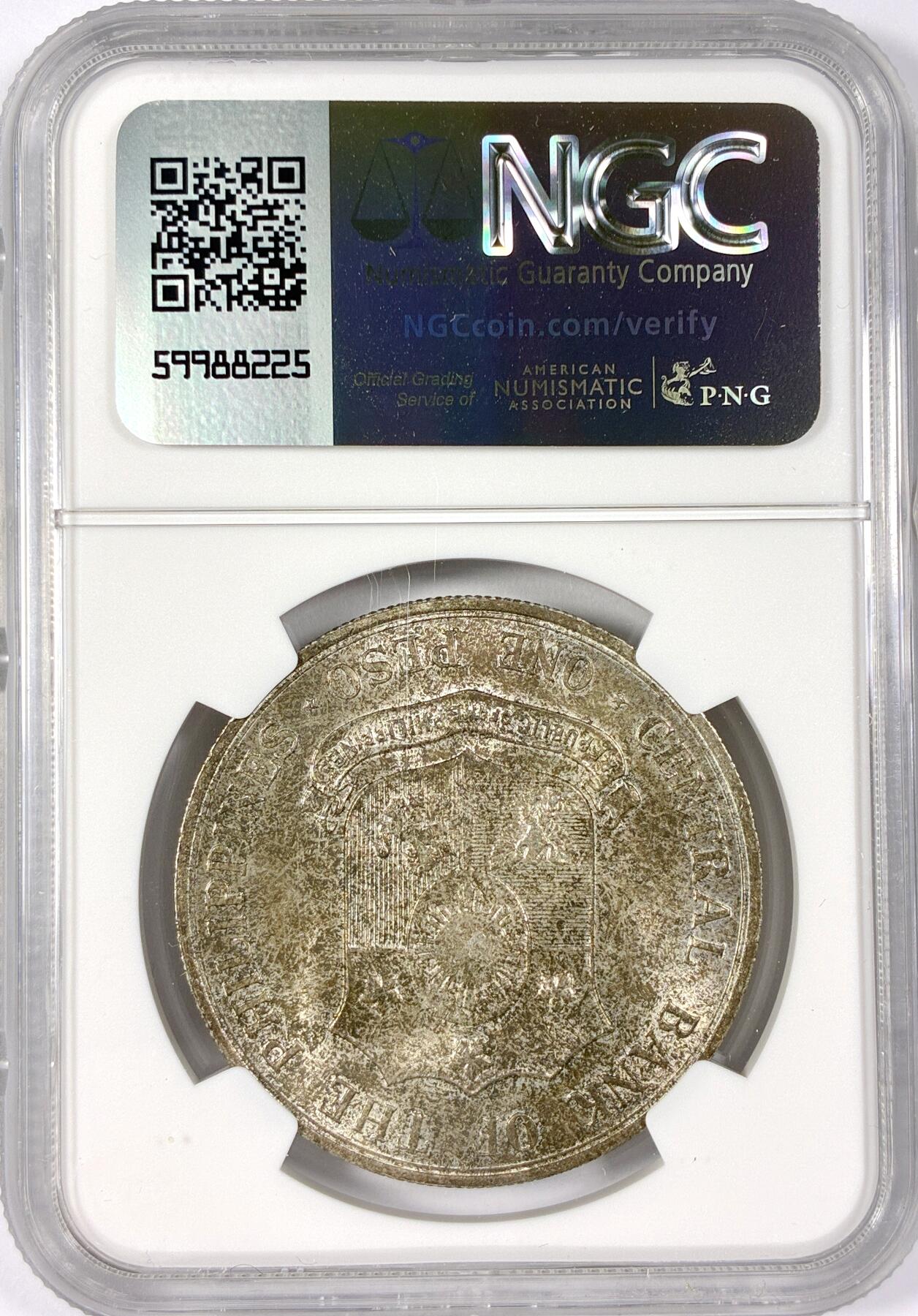 【雨安】【世界币章114期】2025-11-15 周六 19:30 保真 8秒倒数自动落锤 高效拍卖 [评级亚洲] Philippines 菲律宾 1比索 1963年 NGC-MS65