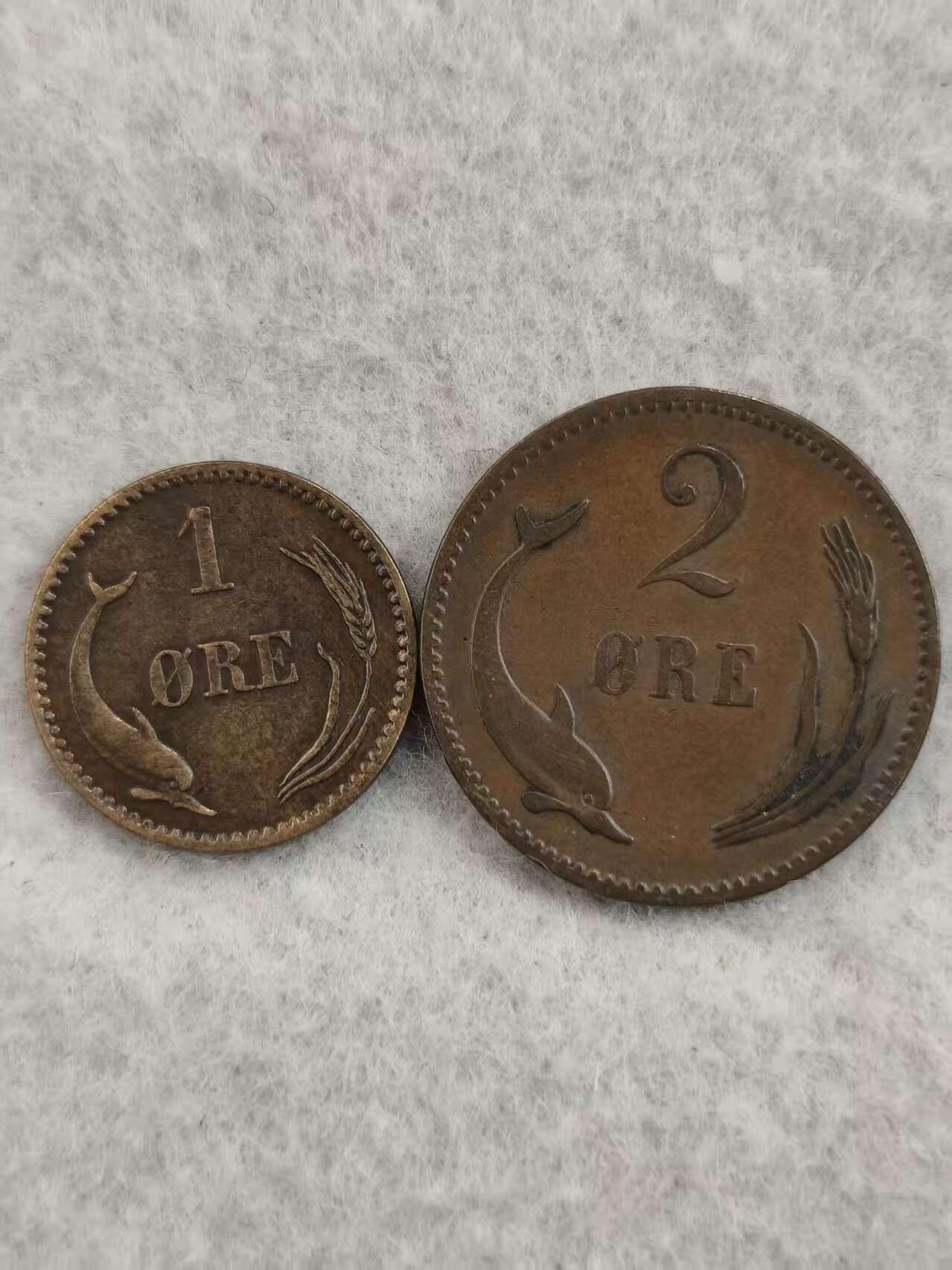 G&W世界散币，银币处理专场（第36场） 丹麦1，2欧尔  2枚