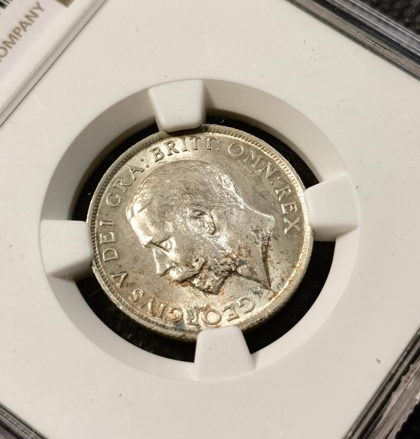 甄臻铺-世界币章拍卖（第39期）送拍享返佣金等优惠多多 NGC-MS63 1911年英国乔治五世1先令银币  状态非常好