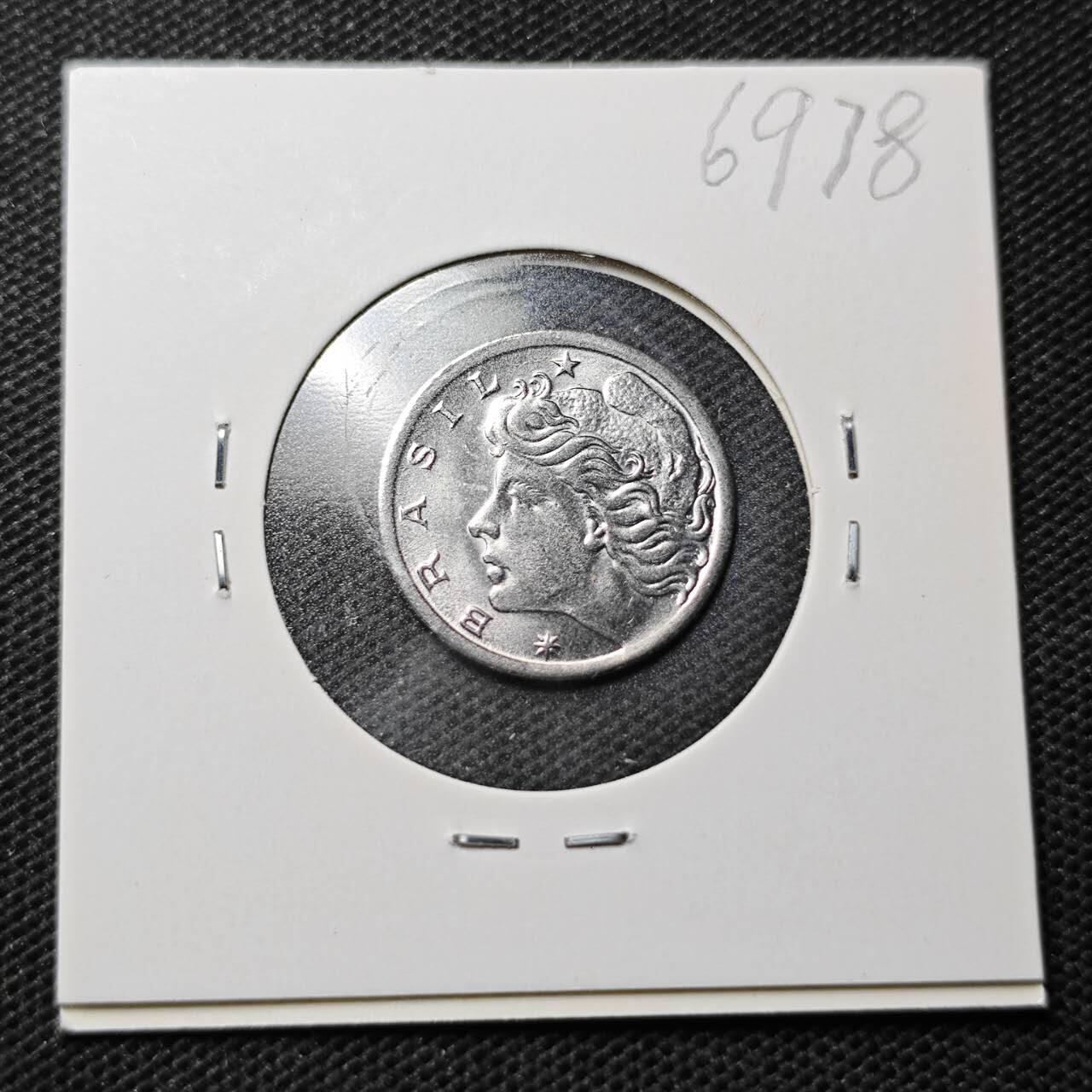 KK钱币收藏小铺  第369场  2月预留时间 周末发货  1975巴西2分纪念币 好品