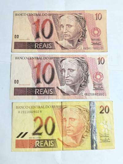 各国外币第99期 品种好部分全新 - 巴西10和20雷亚尔 3张