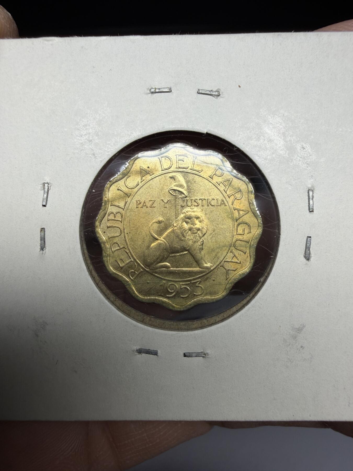 2025年集古藏今外币拍卖第十期-第6场—（总第286拍），可以寄存60天，满160元包邮。 1953年巴拉圭15分