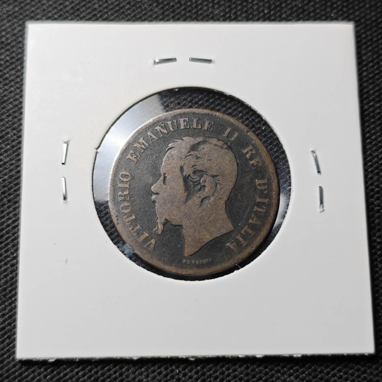 KK钱币收藏小铺  第369场  2月预留时间 周末发货 1861 意大利5分