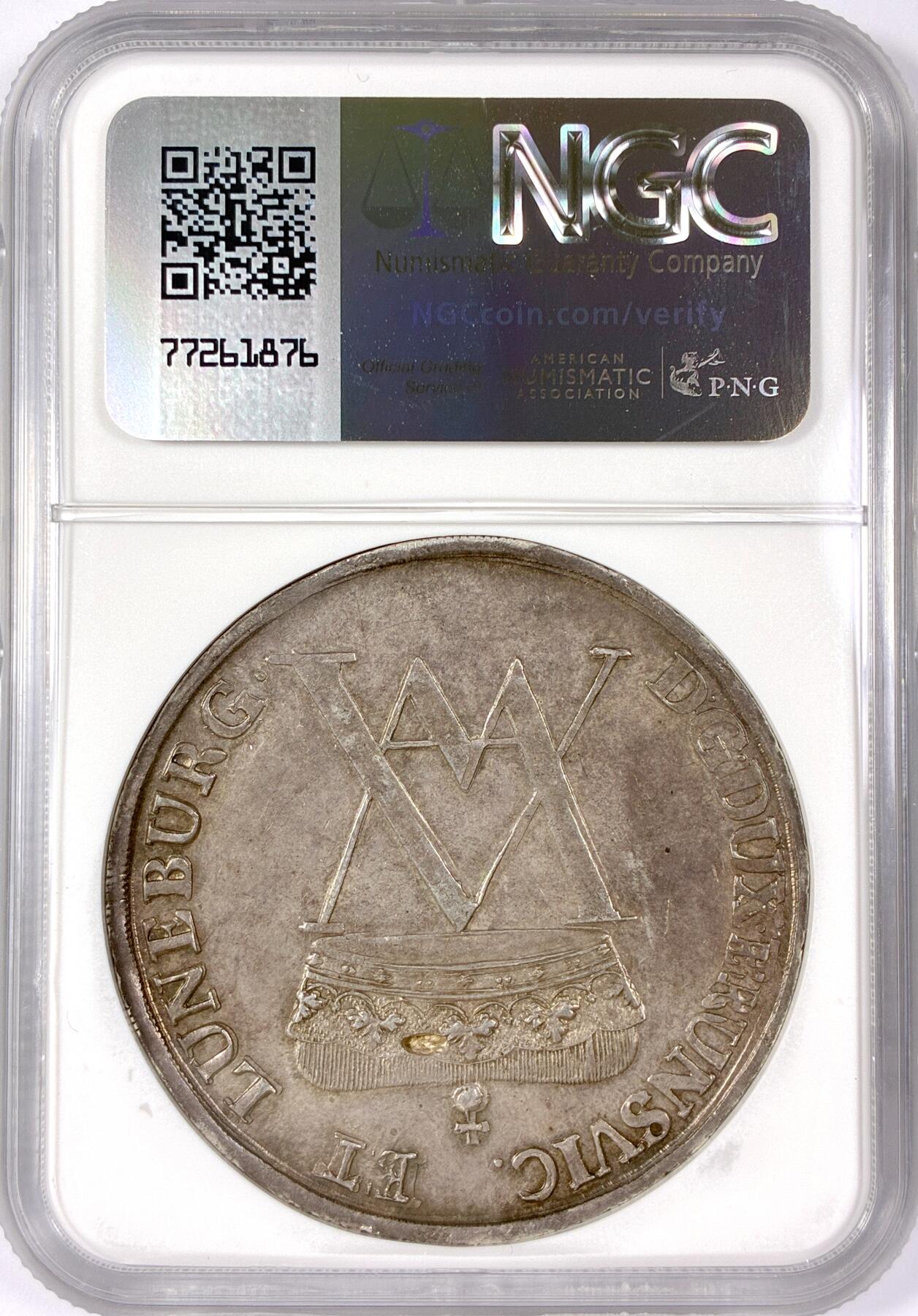 【雨安】【世界币章114期】2025-11-15 周六 19:30 保真 8秒倒数自动落锤 高效拍卖 [评级德国] Germany 德国 德意志 1泰勒 Braunschweig-Wolfenbuttel不伦瑞克 KM#0758 (1716-1730) 奔马 1723年 NGC-UNC 原味欧洲老包浆 UNC深打 品相异常难得