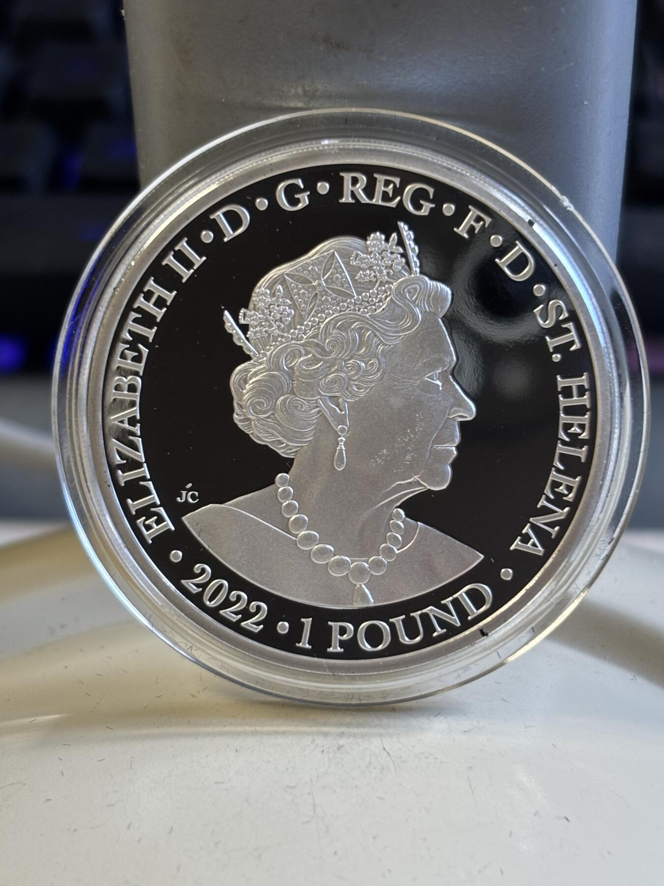 第181期拍卖 圣赫勒拿和特里斯坦达库尼亚2022年仙后1盎司银币，999银，发行1000枚