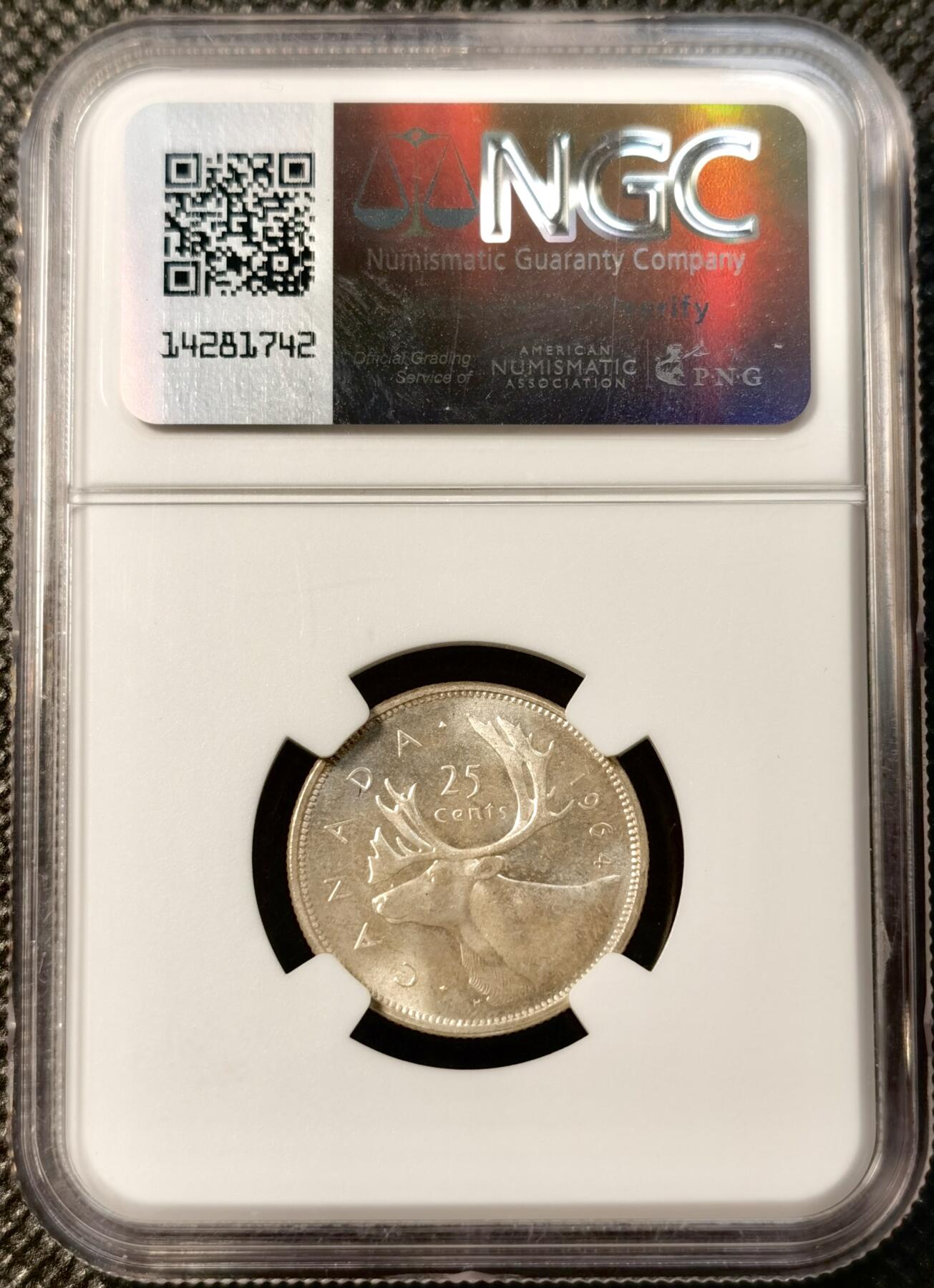 甄臻铺-世界币章拍卖（第39期）送拍享返佣金等优惠多多 NGC-PL65  加拿大25分麋鹿银币