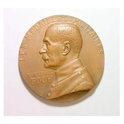 法国1900年前后 名将福煦元帅高浮雕精制大铜章 50MM - 法国1900年前后 名将福煦元帅高浮雕精制大铜章 50MM