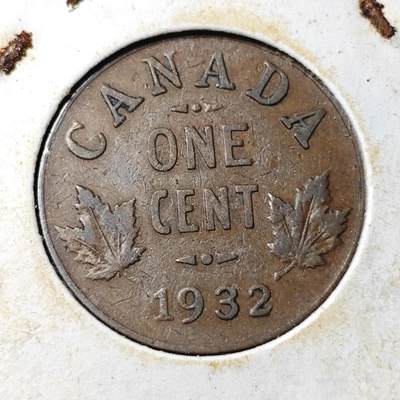 KK钱币收藏小铺  第369场  2月预留时间 周末发货 -  1932加拿大一分铜币