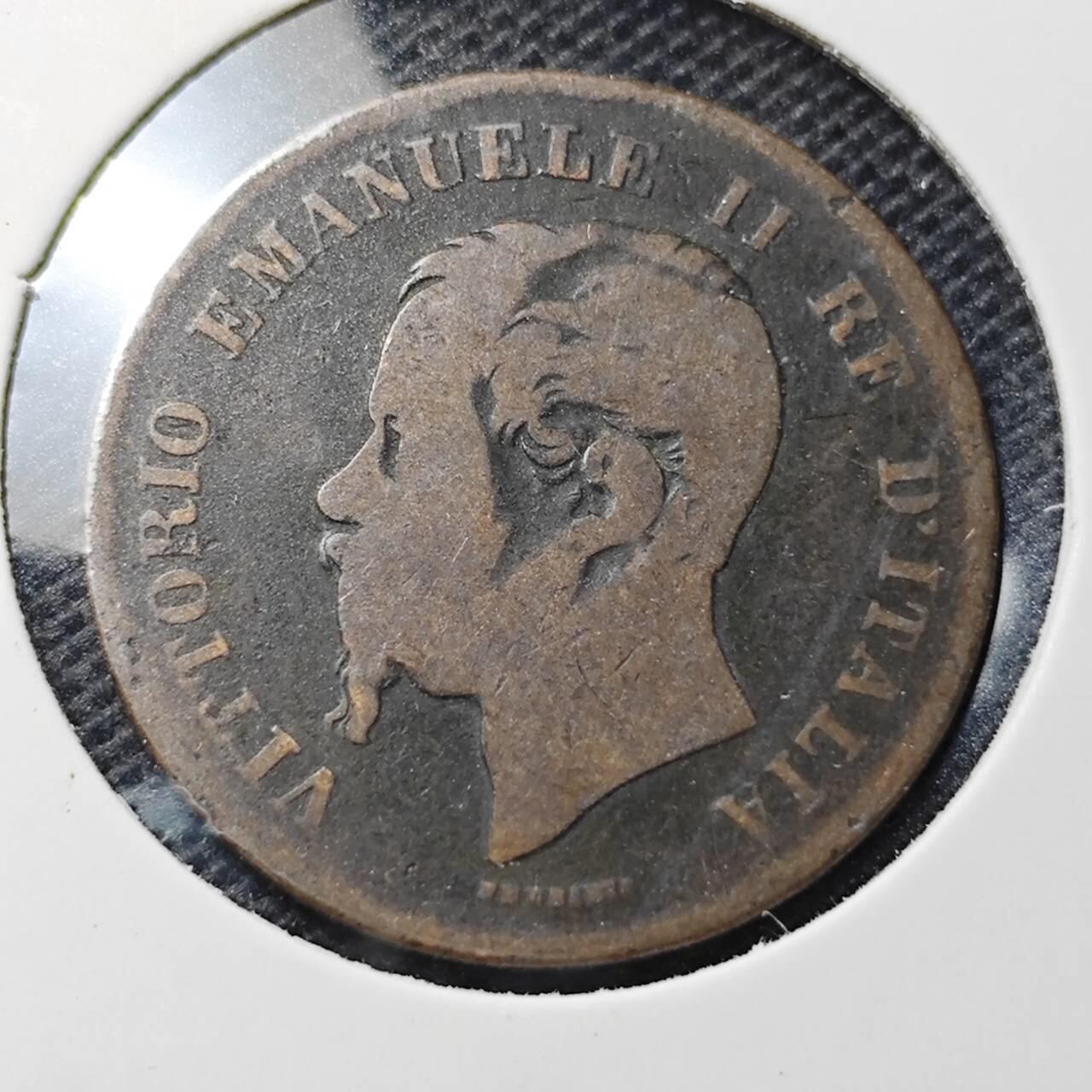 KK钱币收藏小铺  第369场  2月预留时间 周末发货 1861 意大利5分