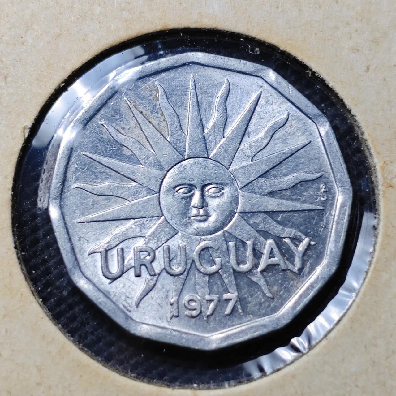 KK钱币收藏小铺  第369场  2月预留时间 周末发货  1977乌拉圭2分 少见品种 好品