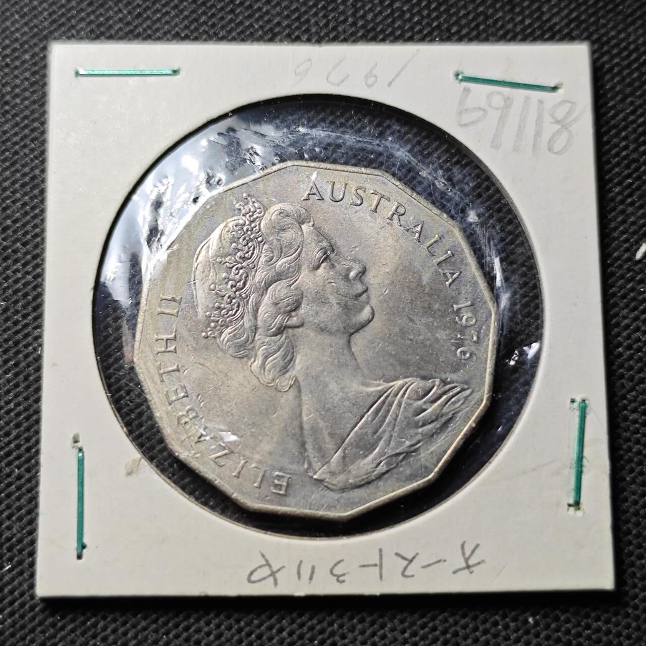 KK钱币收藏小铺  第369场  2月预留时间 周末发货  1976澳大利亚50分