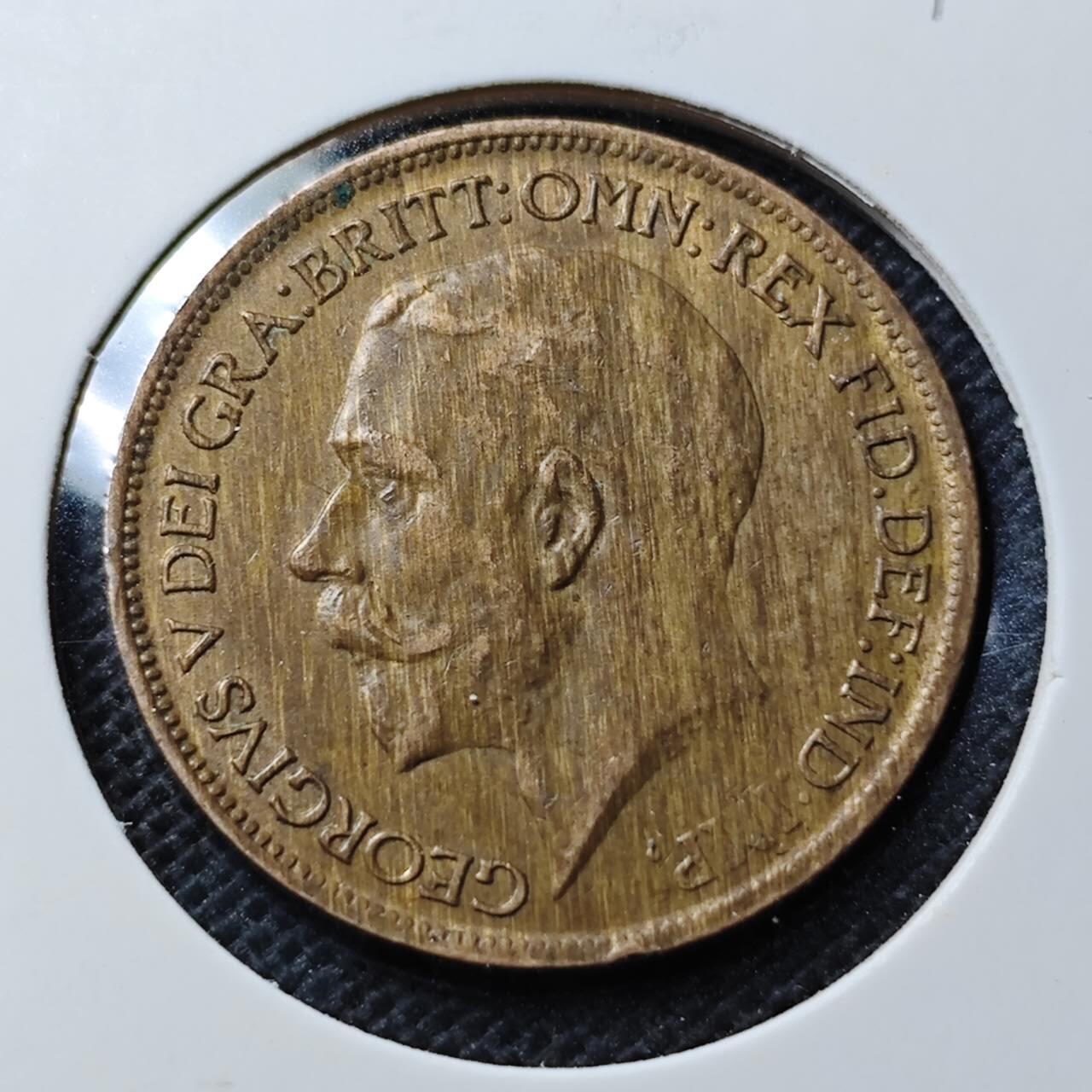 KK钱币收藏小铺  第369场  2月预留时间 周末发货  1921英国半便士铜币