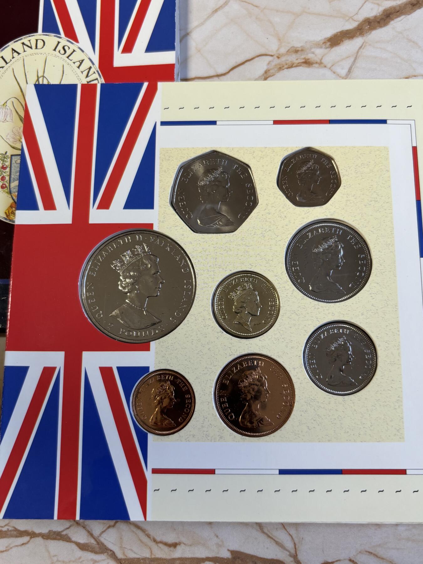 第181期拍卖 福克兰群岛 1992年 封装套币 全8枚 官方卡册装