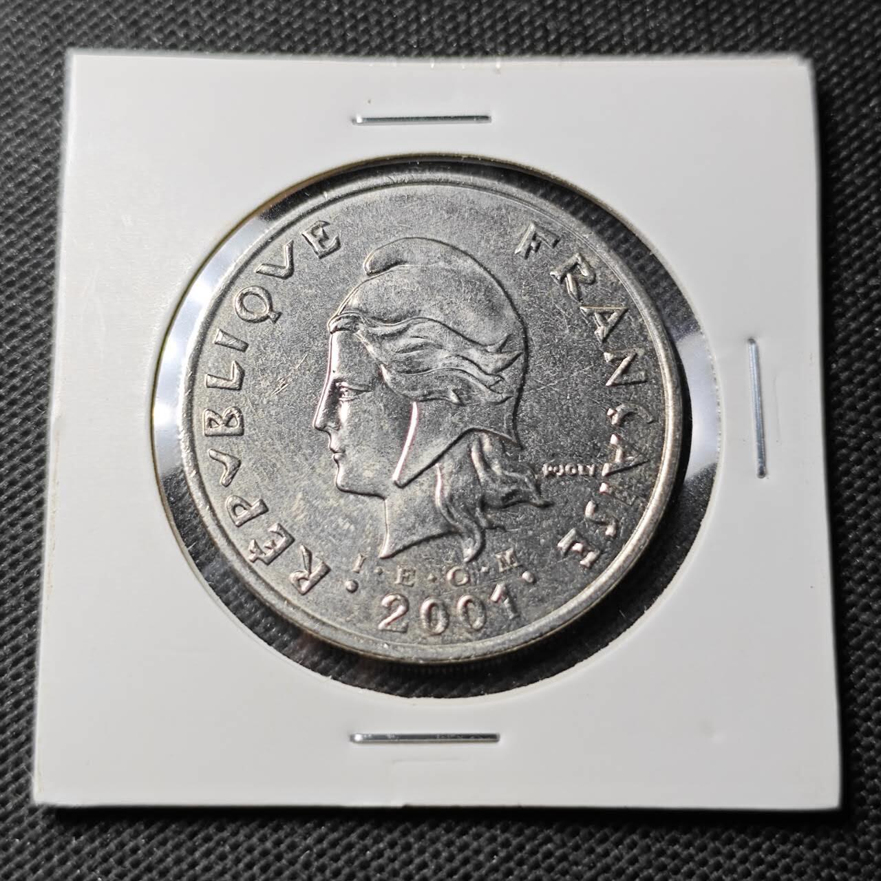 KK钱币收藏小铺  第369场  2月预留时间 周末发货  2001法属新喀里多尼亚50法郎