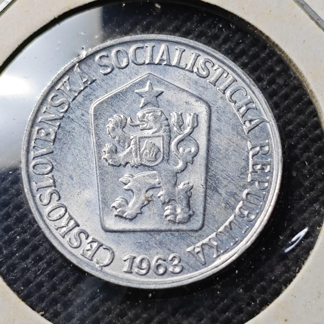 KK钱币收藏小铺  第369场  2月预留时间 周末发货  1963捷克斯洛伐克3赫勒 好品