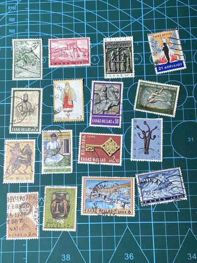 2025年第一百二十八场(总第一百五十四场）外国好品散币、邮币封和邮票场(免佣金) - 希腊🇬🇷邮票16枚