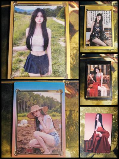 阳大大卡牌拍卖第82期（持续收拍品，周六晚上九点截拍，进群福利早知道） - 美女户外采风卡1-5  带4个彩色卡砖