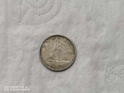 外国银币 - 66年加拿大帆船10分银币