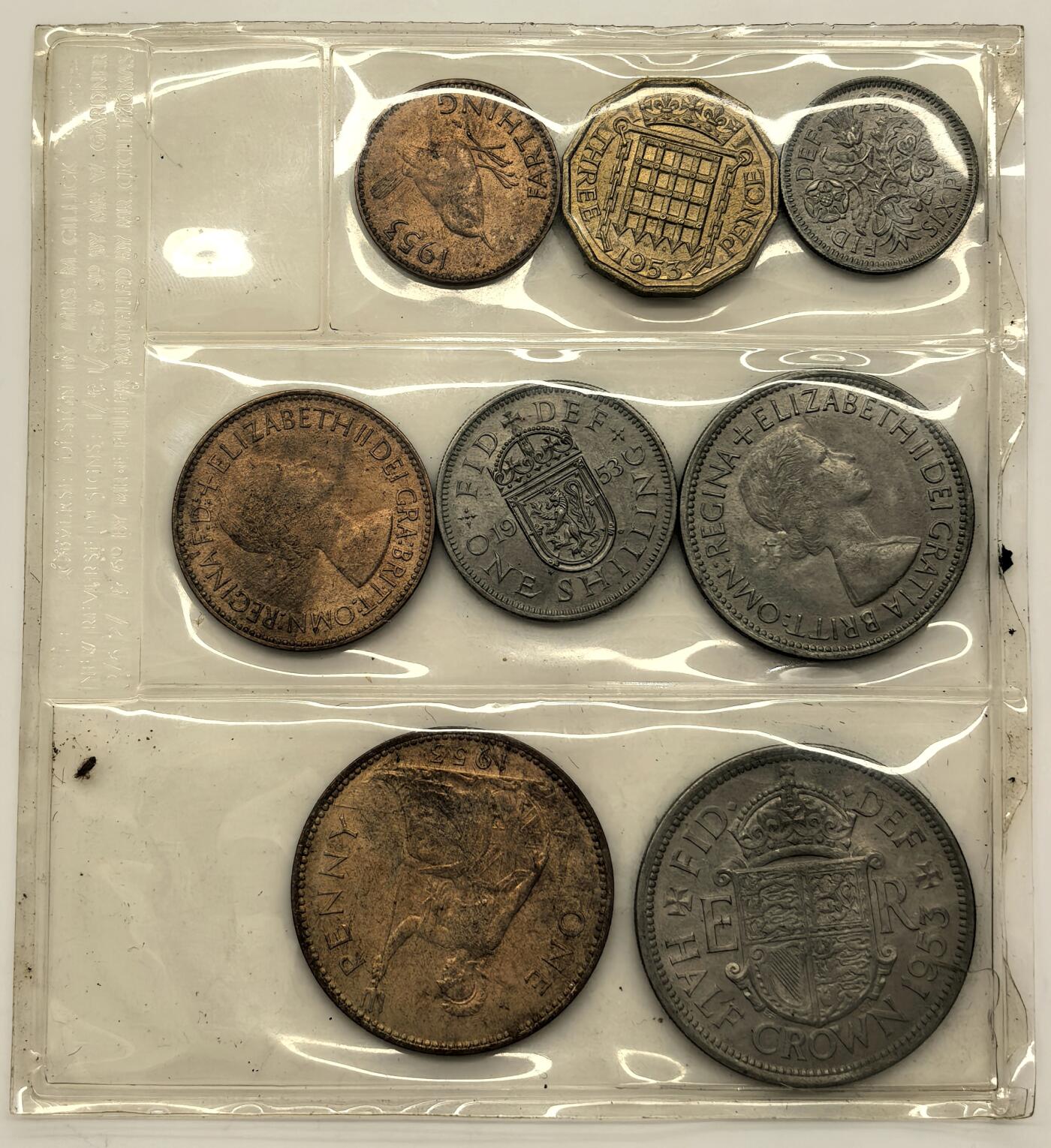 博洋堂世界钱币拍卖第146期（全场包邮） 英国1953年伊丽莎白女王加冕原光套币一组