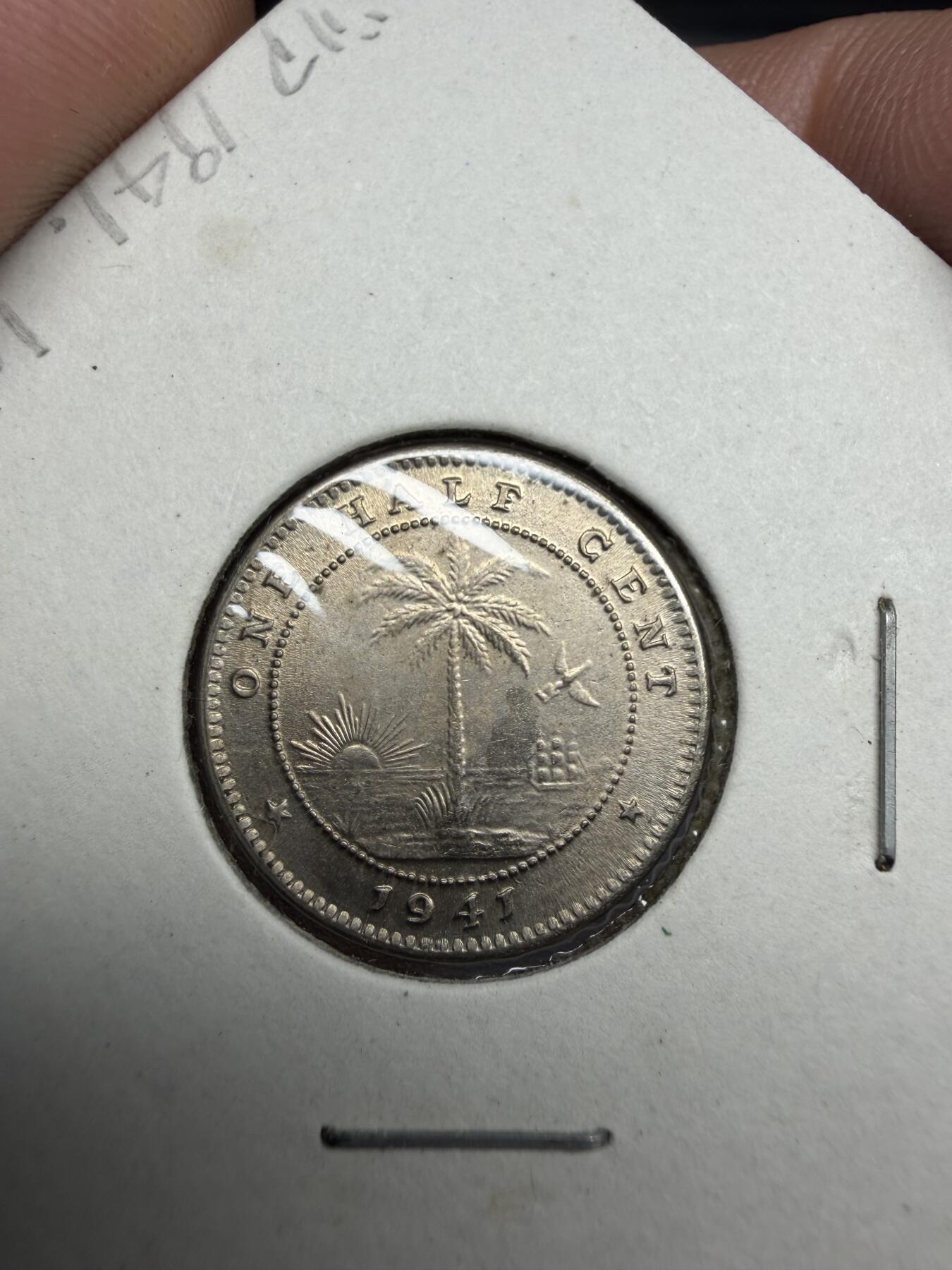 2025年集古藏今外币拍卖第十期-第6场—（总第286拍），可以寄存60天，满160元包邮。 1941年利比里亚1/2分