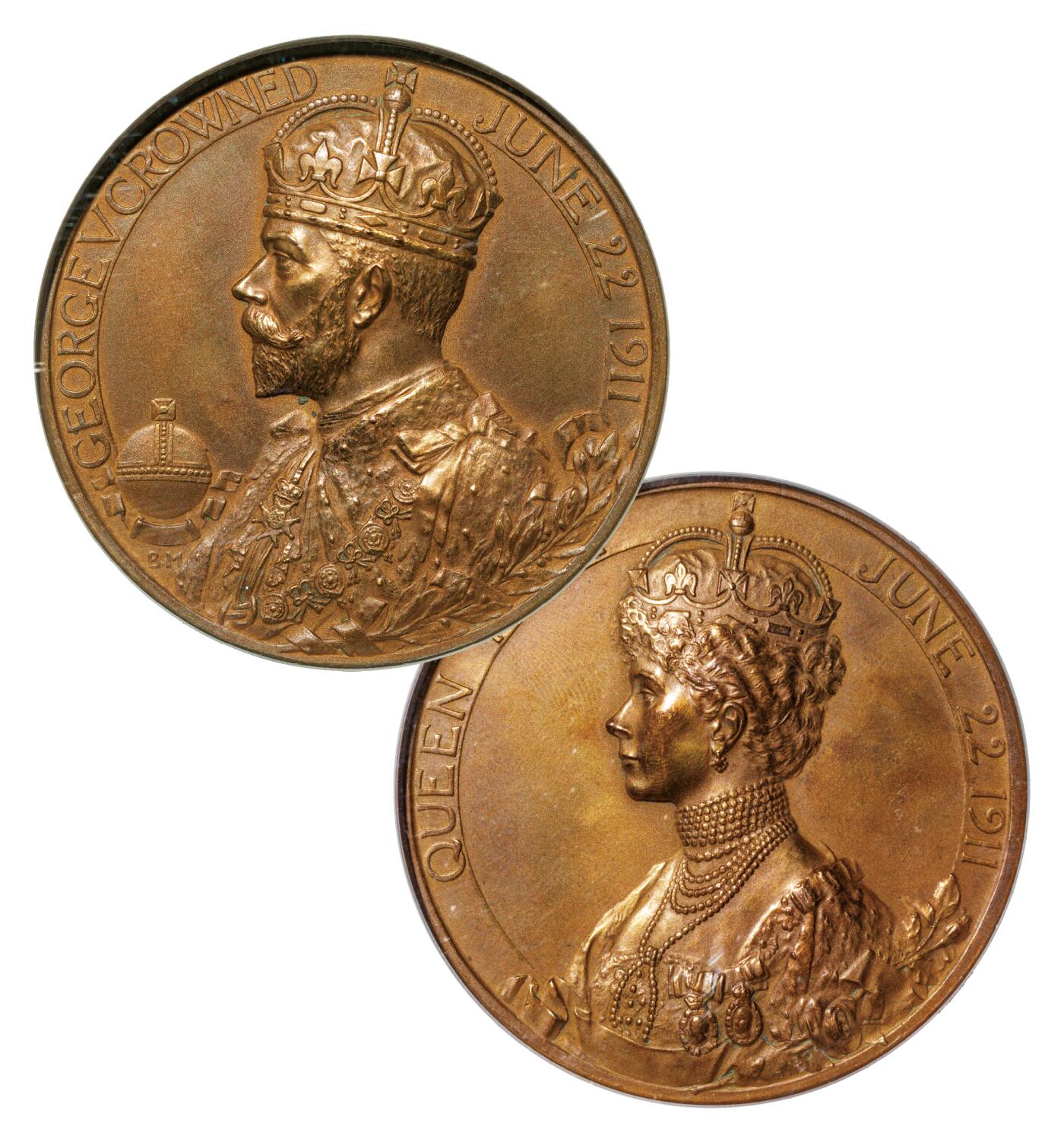 中新泰星2025年秋拍 钱币纪念章专场 1911年英国乔治五世登基纪念大铜章一枚