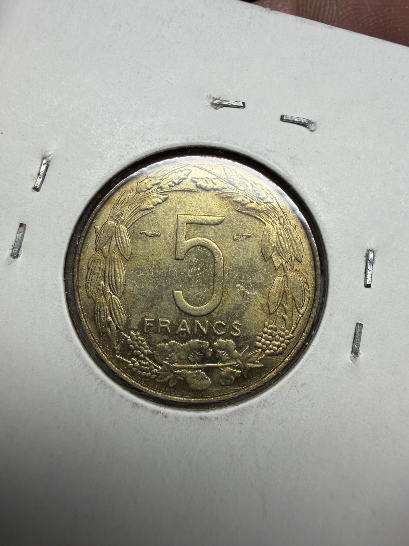 2025年集古藏今外币拍卖第十期-第6场—（总第286拍），可以寄存60天，满160元包邮。 1958年赤道非洲5法郎