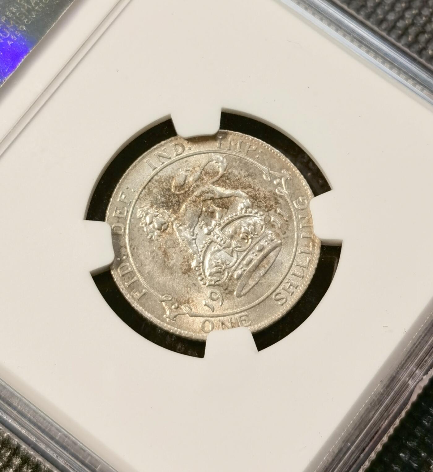 甄臻铺-世界币章拍卖（第39期）送拍享返佣金等优惠多多 NGC-MS63 1911年英国乔治五世1先令银币  状态非常好