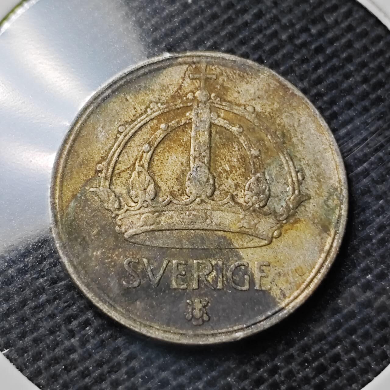 KK钱币收藏小铺  第369场  2月预留时间 周末发货  1950瑞典25欧尔银币