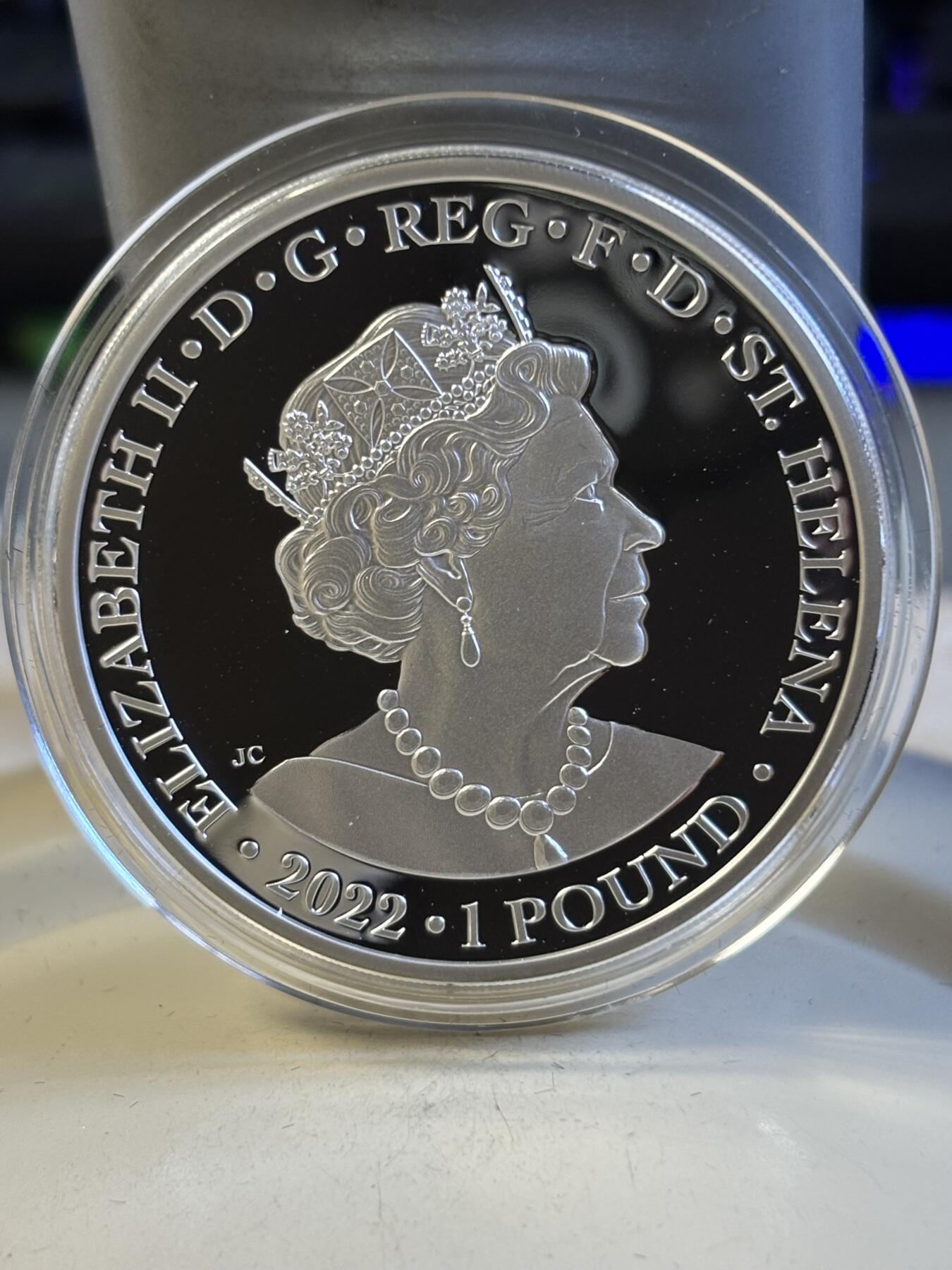 第181期拍卖 圣赫勒拿2022年希腊神话赫拉女神1盎司纪念银币，999银，发行1000枚