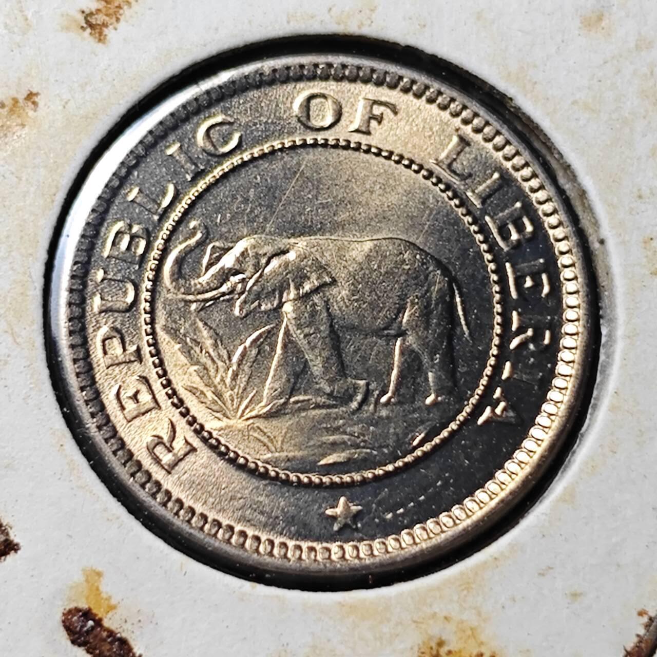 KK钱币收藏小铺  第369场  2月预留时间 周末发货  1941利比里亚1分镍币 好品