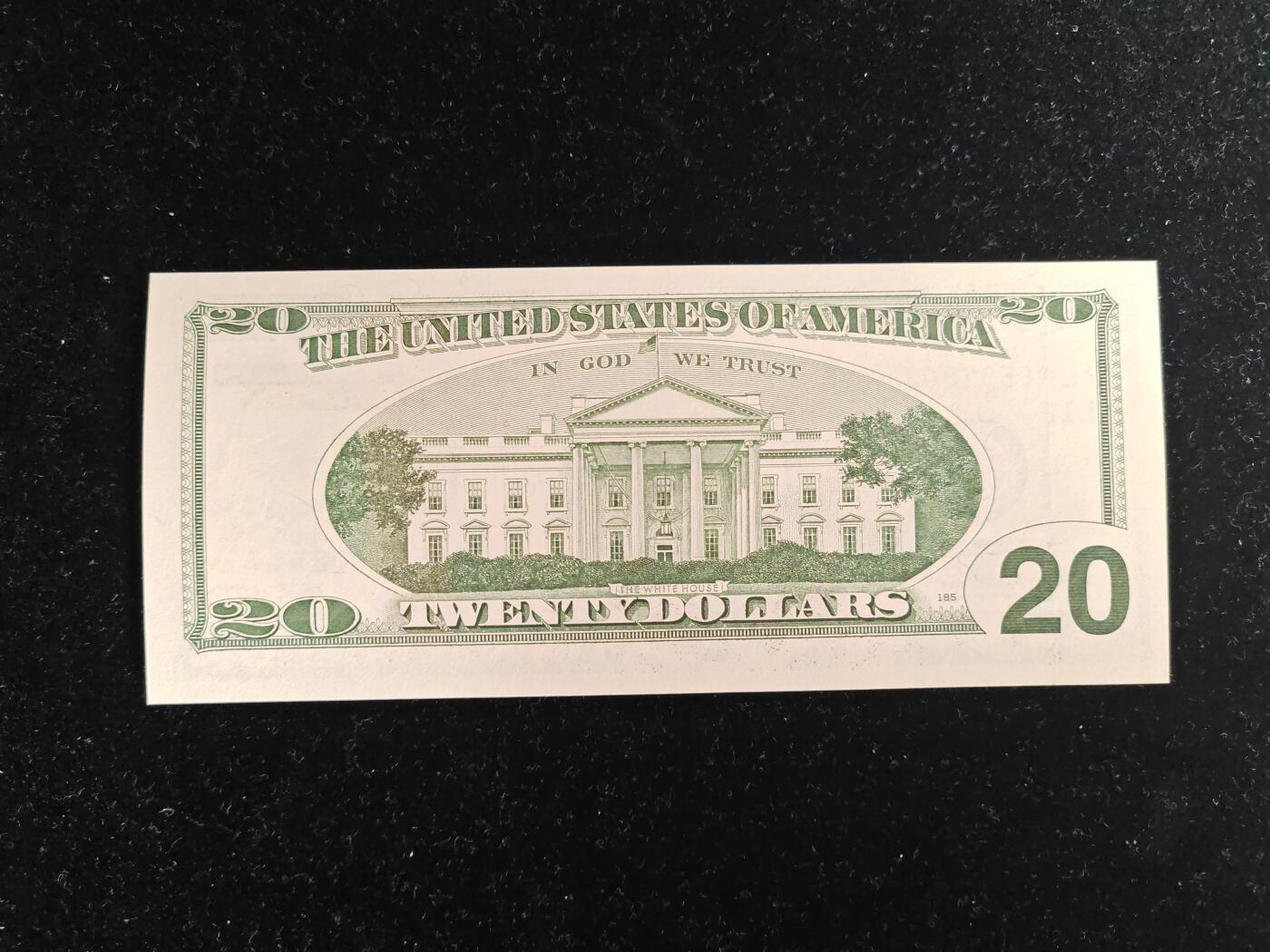 美国 星补号 1996年 大头版 20美元 纸币 无4 全新UNC