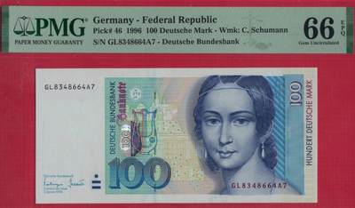 德国1996年100马克 P-46 实物图 UNC - 德国1996年100马克 P-46 实物图 UNC