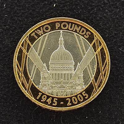 【全场包邮】纯粹捡漏拍477场（免费代拍第14场）调整中 - 英国2005年2镑二战胜利60周年精制镀金纪念银币