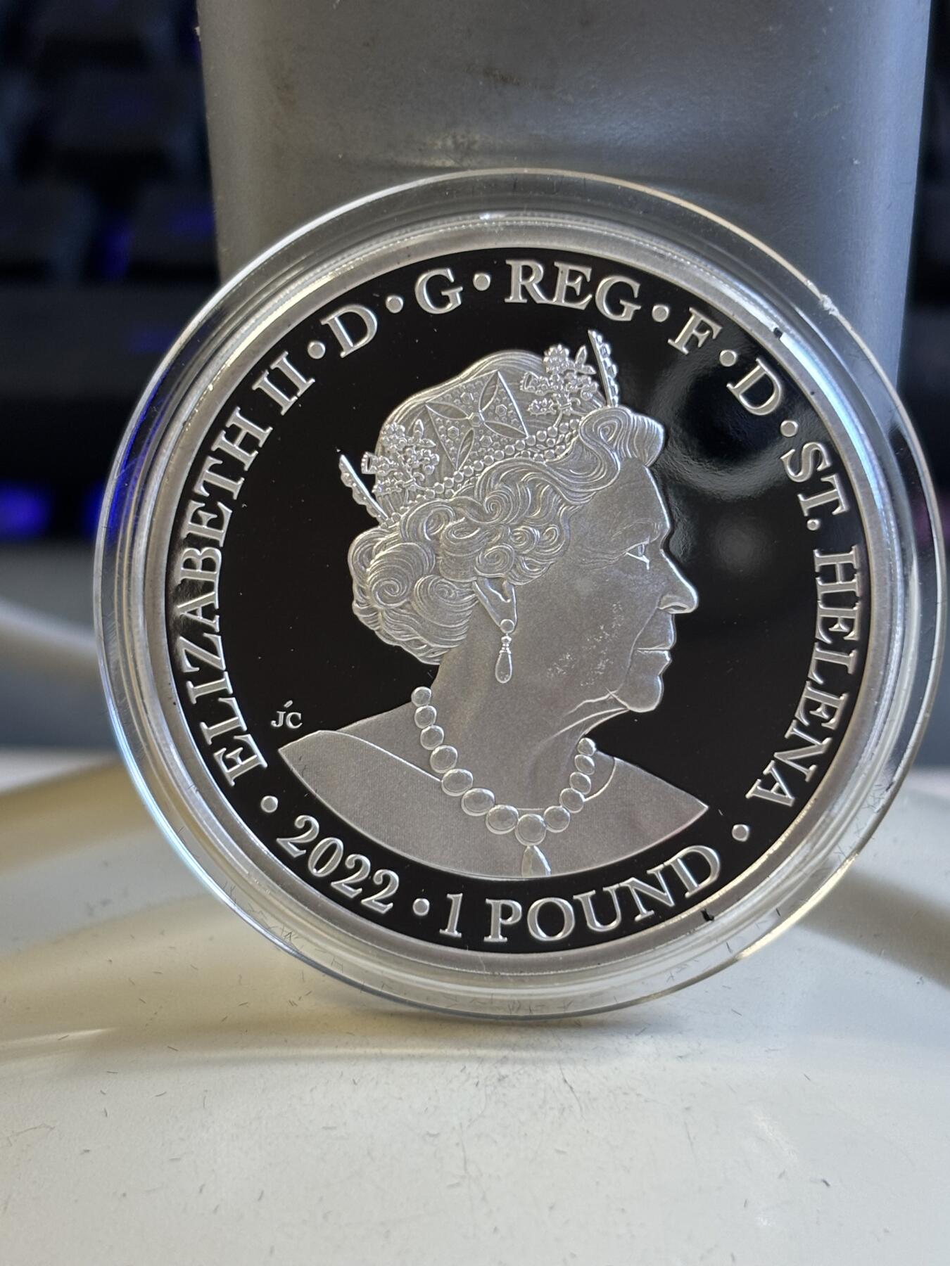 第181期拍卖 圣赫勒拿和特里斯坦达库尼亚2022年仙后1盎司银币，999银，发行1000枚