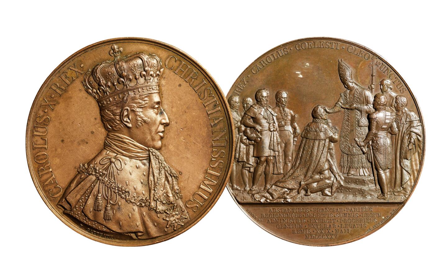 中新泰星2025年秋拍 钱币纪念章专场 1825年法国查理十世加冕大铜章一枚