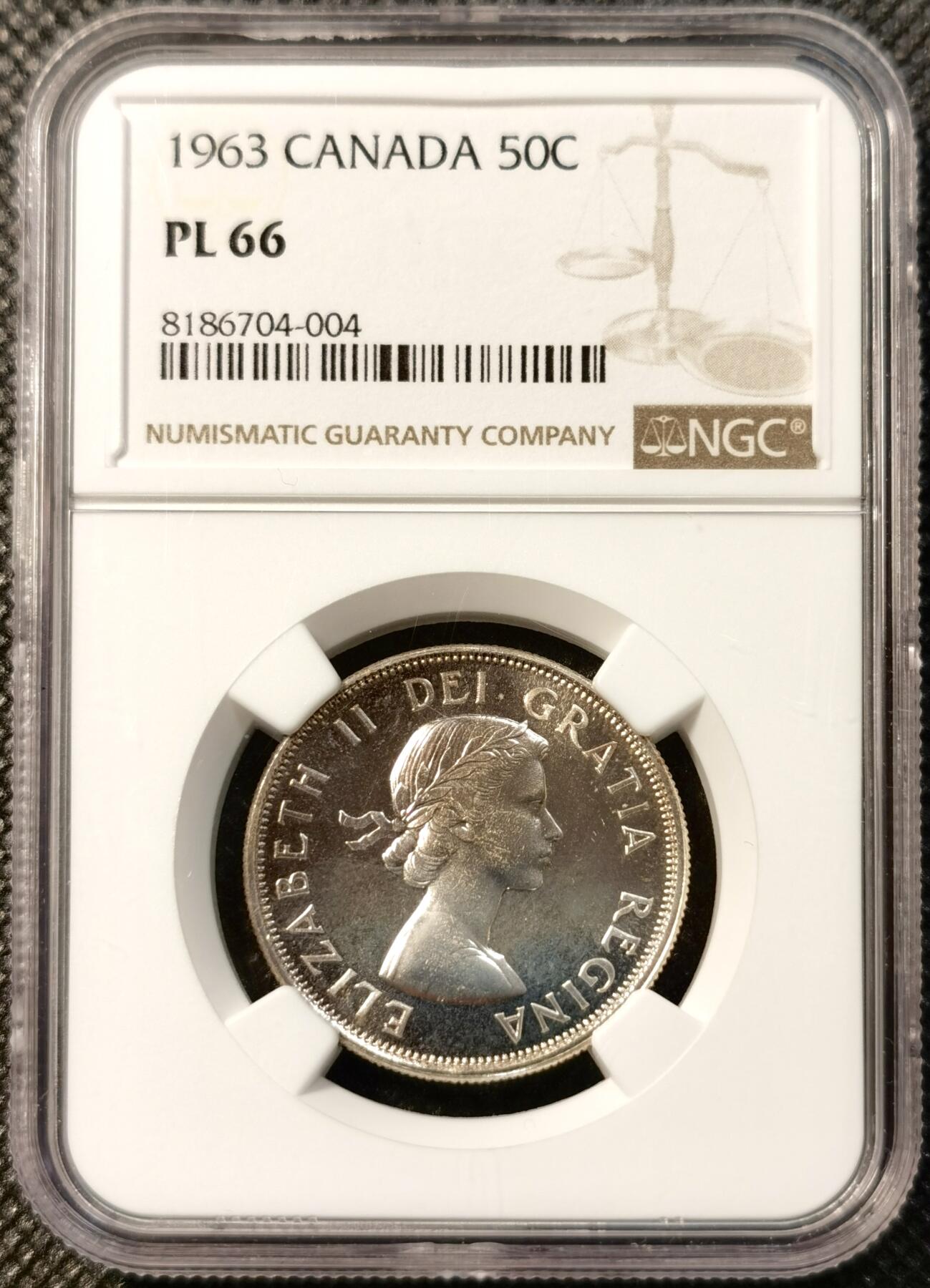 甄臻铺-世界币章拍卖（第39期）送拍享返佣金等优惠多多 NGC-PL66  加拿大50分 纹章银币