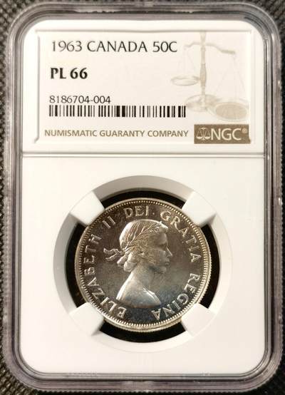 甄臻铺-世界币章拍卖（第39期）送拍享返佣金等优惠多多 - NGC-PL66  加拿大50分 纹章银币