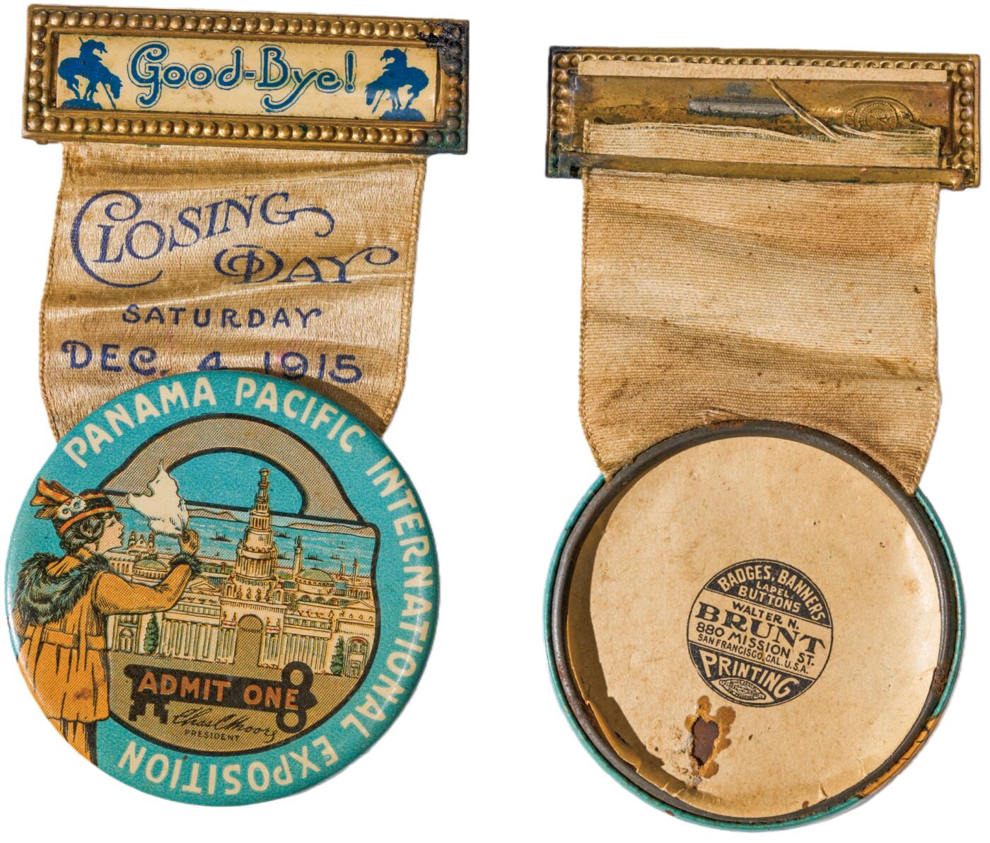 中新泰星2025年秋拍 徽章 纪念章及金银器专场 19世纪巴拿马万国博览会纪念胸章一枚