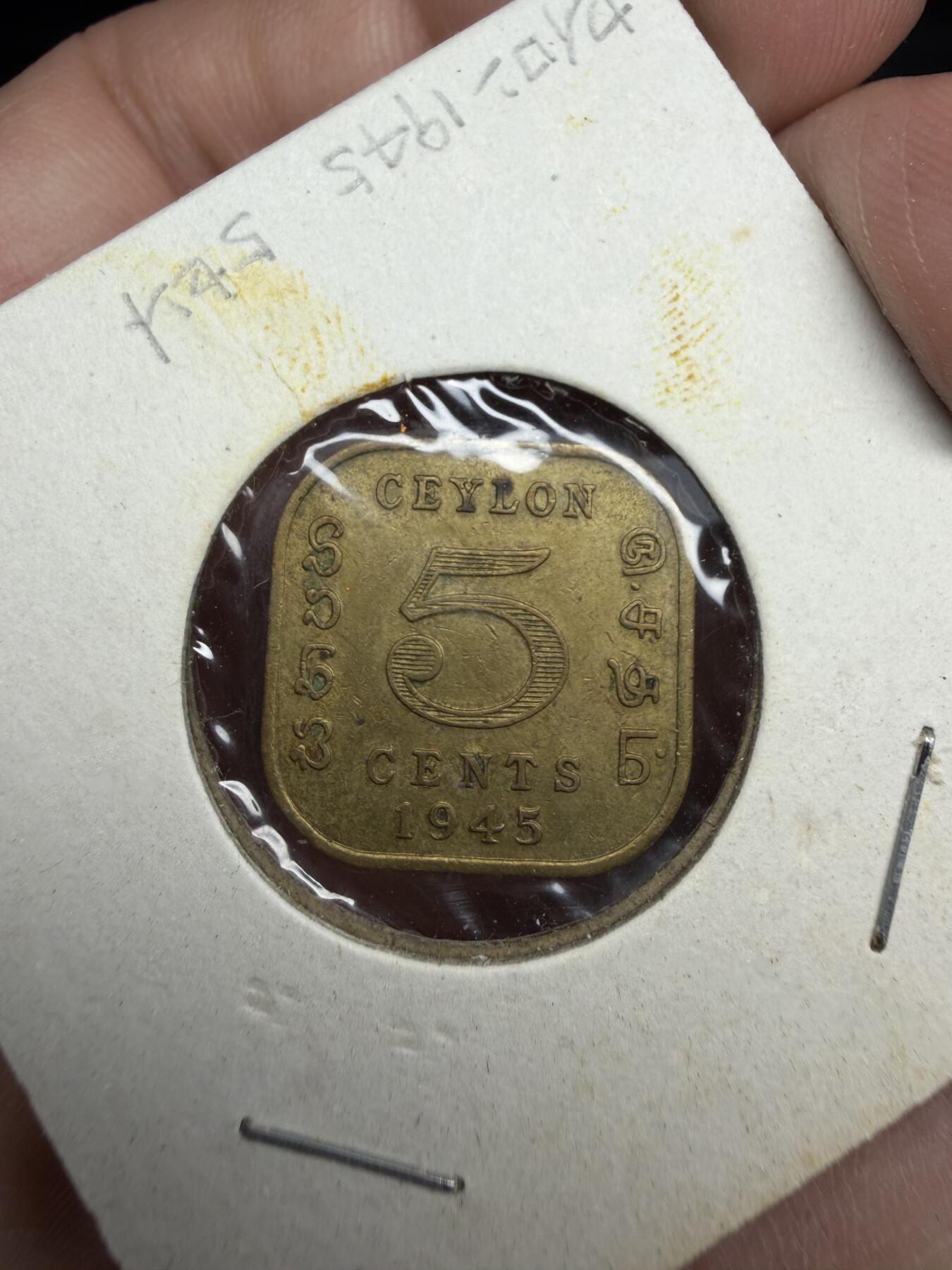 2025年集古藏今外币拍卖第十期-第6场—（总第286拍），可以寄存60天，满160元包邮。 1945年英属锡兰5分