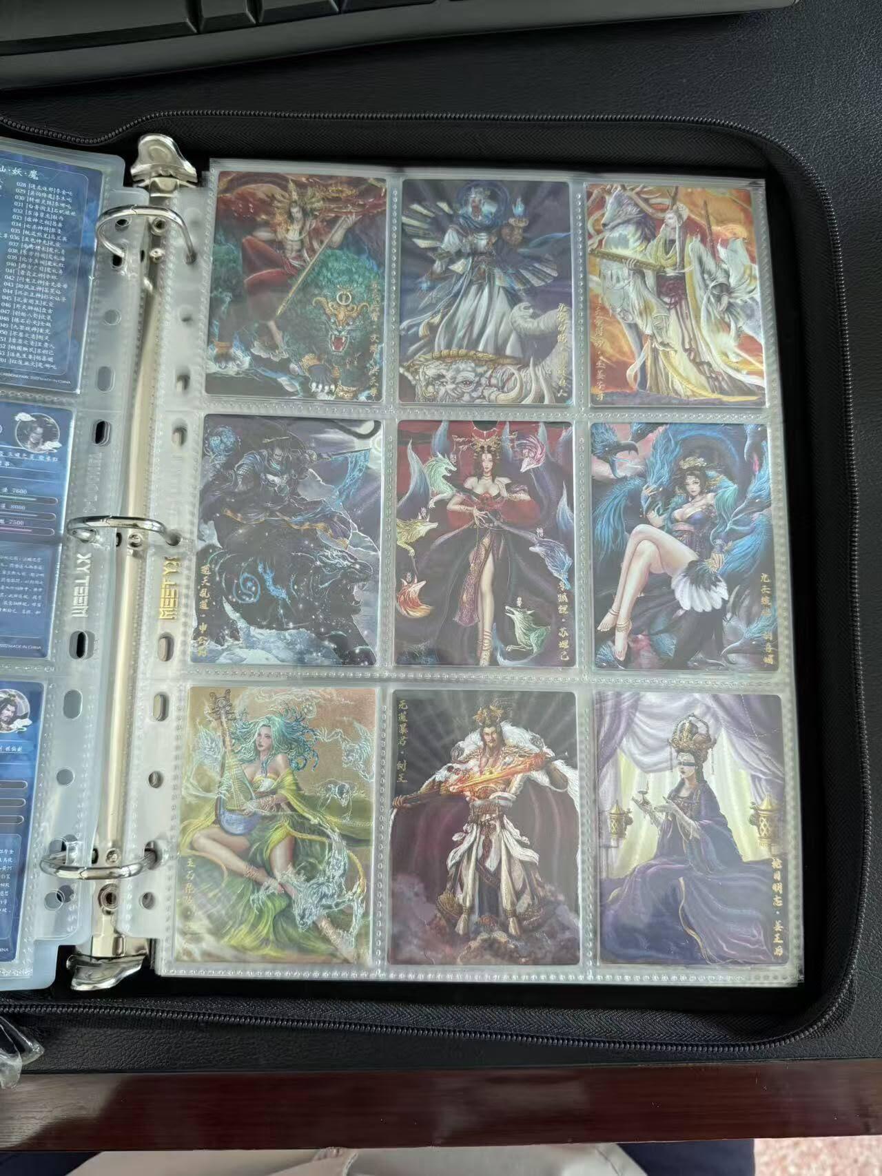 龙虎卡牌第六三场 （无佣金，周六结拍，欢迎送拍） 粗闪套卡+官方主题卡册 封神天下第一弹53张全（卡已套膜入册 整体完整保护完好 含四大天王）