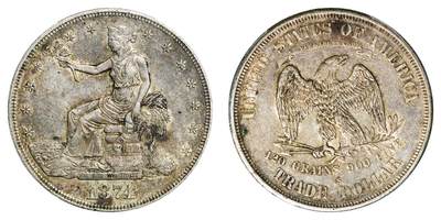 中新泰星2025年秋拍 钱币纪念章专场 - 1874年美国自由女神抓花银币一枚