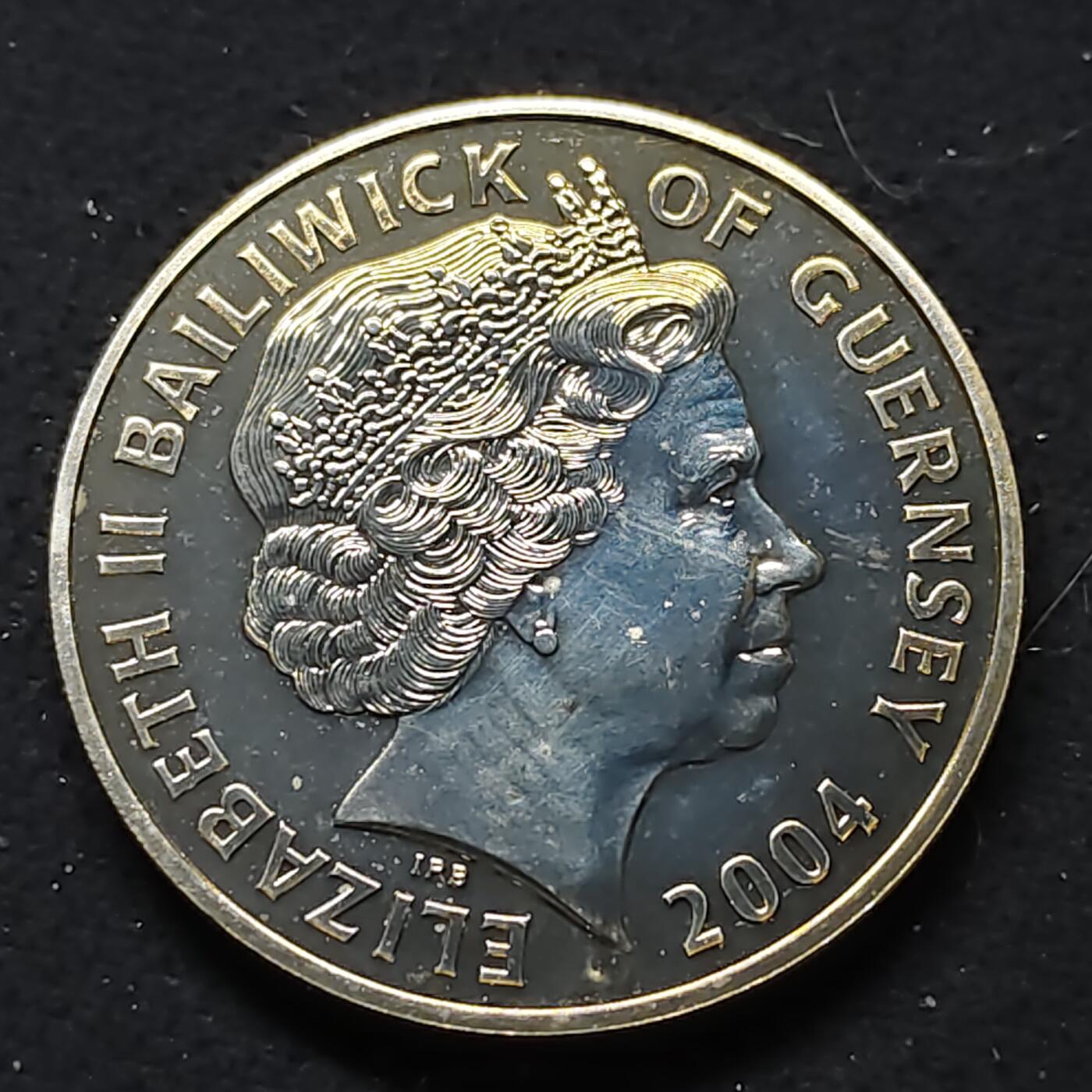 【全场包邮】纯粹捡漏拍476场（免费代拍第13场）调整中 根西2004年5镑D-DAY六十周年克朗型纪念币