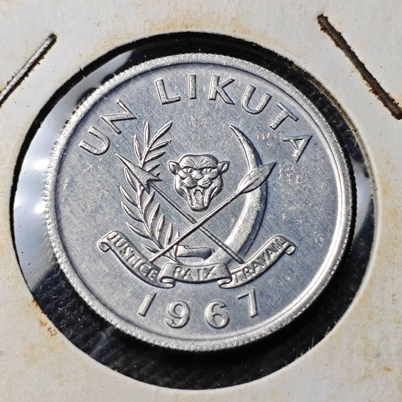 KK钱币收藏小铺  第369场  2月预留时间 周末发货  1967刚果1K 好品