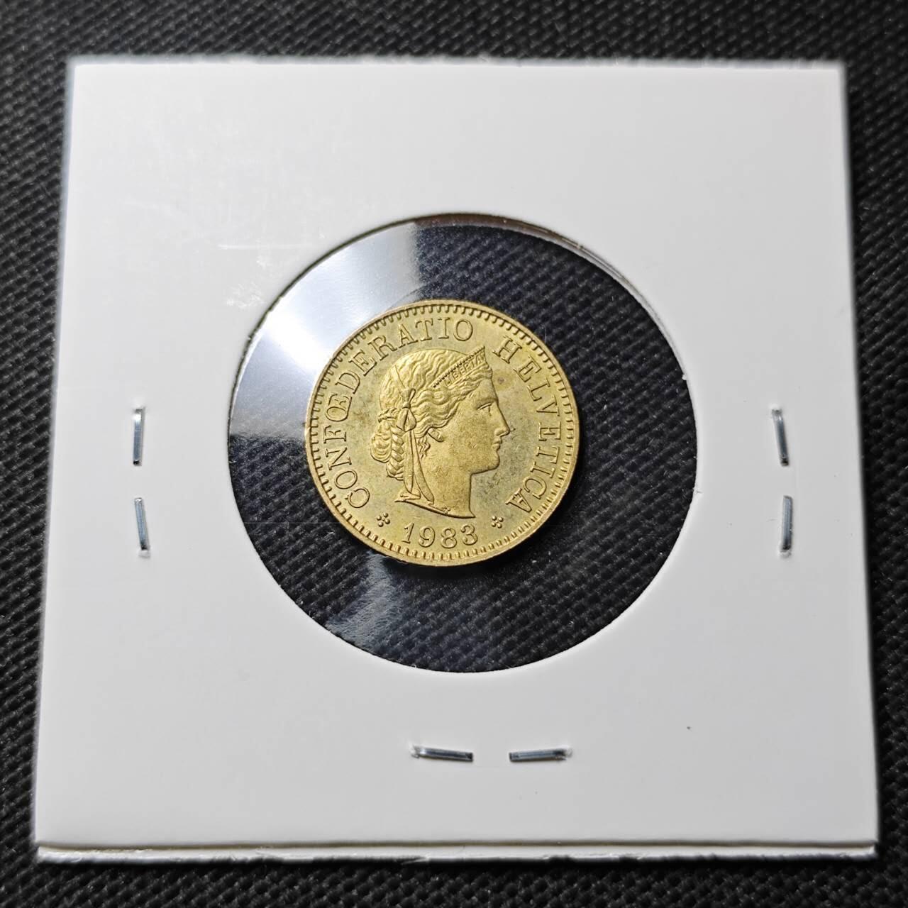 KK钱币收藏小铺  第369场  2月预留时间 周末发货 1983 瑞士5分